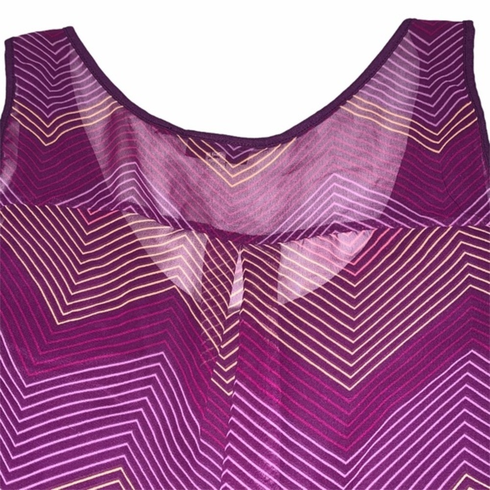 ANA L purple knit front sheer back sleeveless top - Picture 10 of 16